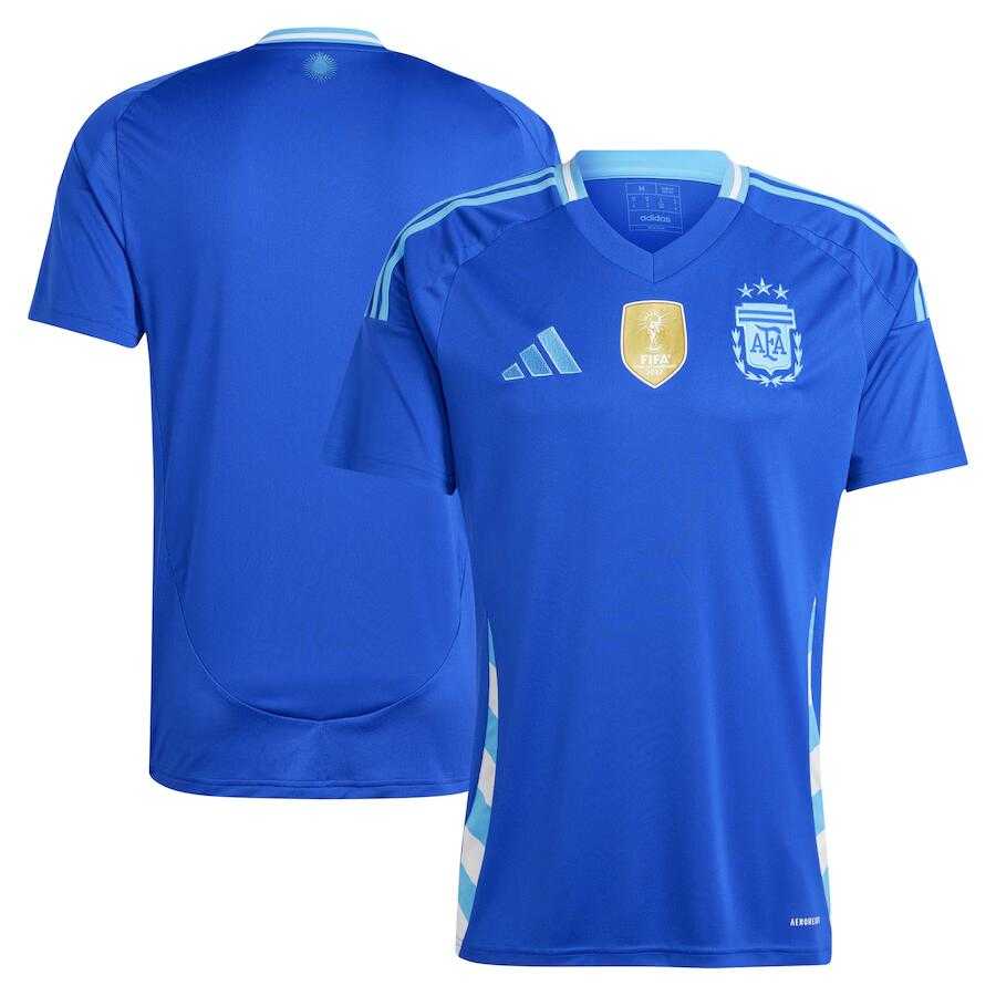 Mens Argentina Blue Blank Away Soccer Jersey->->Custom Jersey